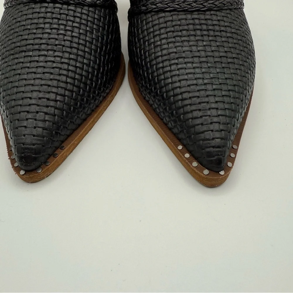 Sam Edelman Lilliana Black Woven Pointed Toe Mules Heels Size 8 Elegant - Picture 9 of 16